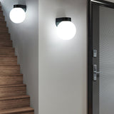 Modern Minimalist Waterproof Orb Wall Sconce – 1-Light Outdoor Patio Lamp (Polycarbonate & Acrylic)