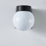 Modern Minimalist Waterproof Orb Wall Sconce – 1-Light Outdoor Patio Lamp (Polycarbonate & Acrylic)