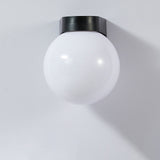 Modern Minimalist Waterproof Orb Wall Sconce – 1-Light Outdoor Patio Lamp (Polycarbonate & Acrylic)