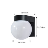 Modern Minimalist Waterproof Orb Wall Sconce – 1-Light Outdoor Patio Lamp (Polycarbonate & Acrylic)