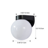 Modern Minimalist Waterproof Orb Wall Sconce – 1-Light Outdoor Patio Lamp (Polycarbonate & Acrylic)