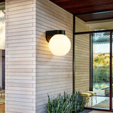 Modern Minimalist Waterproof Orb Wall Sconce – 1-Light Outdoor Patio Lamp (Polycarbonate & Acrylic)