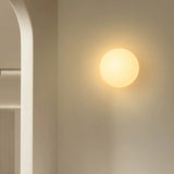 Sleek Modern Minimalist Orb Glass 1-Light Wall Sconce for Living Room
