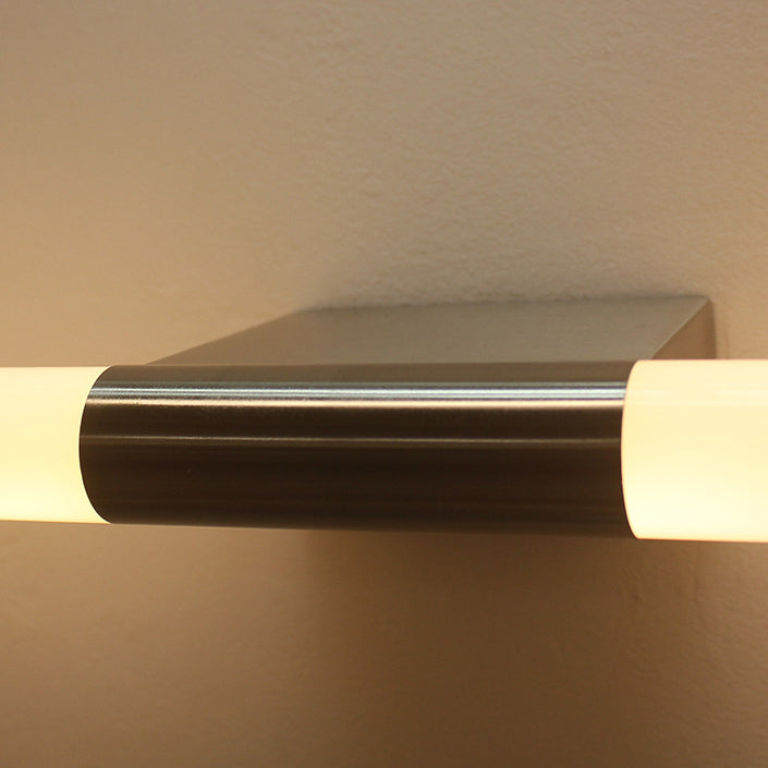 Modern Minimalist LED Vanity Wall Sconce — Cylindrical Iron Base with Aluminum-Acrylic Shade for Bathroom