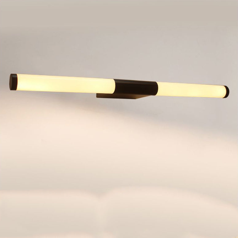 Modern Minimalist LED Vanity Wall Sconce — Cylindrical Iron Base with Aluminum-Acrylic Shade for Bathroom