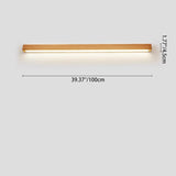 Japanese Minimalist Solid Wood LED Wall Sconce with Slim Strip Lamp