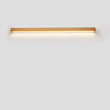 Japanese Minimalist Solid Wood LED Wall Sconce with Slim Strip Lamp