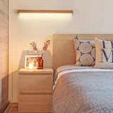 Japanese Minimalist Solid Wood LED Wall Sconce with Slim Strip Lamp