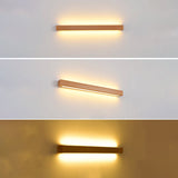 Japanese Minimalist Solid Wood LED Wall Sconce with Slim Strip Lamp