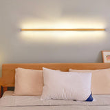 Japanese Minimalist Solid Wood LED Wall Sconce with Slim Strip Lamp
