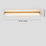 Japanese Minimalist Solid Wood LED Wall Sconce with Slim Strip Lamp