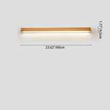 Japanese Minimalist Solid Wood LED Wall Sconce with Slim Strip Lamp