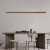 Traditional Japanese Rectangular Bar Wood Aluminum PC LED Island Light – Pendant Chandelier for Dining Room