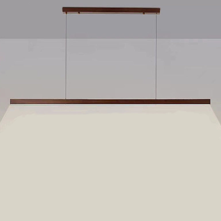 Traditional Japanese Rectangular Bar Wood Aluminum PC LED Island Light – Pendant Chandelier for Dining Room