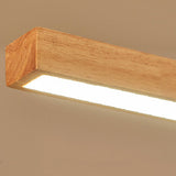Traditional Japanese Rectangular Bar Wood Aluminum PC LED Island Light – Pendant Chandelier for Dining Room