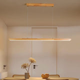 Traditional Japanese Rectangular Bar Wood Aluminum PC LED Island Light – Pendant Chandelier for Dining Room