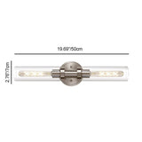 Sleek Modern Minimalist Cylinder Glass Iron Shade 2-Light Vanity Wall Sconce Lamp for Bathroom