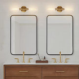 Sleek Modern Minimalist Cylinder Glass Iron Shade 2-Light Vanity Wall Sconce Lamp for Bathroom