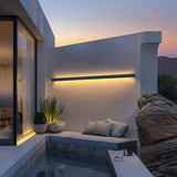 Modern Minimalist Outdoor LED Wall Sconce Lamp – Waterproof, Long Aluminum & Acrylic Construction for Patio