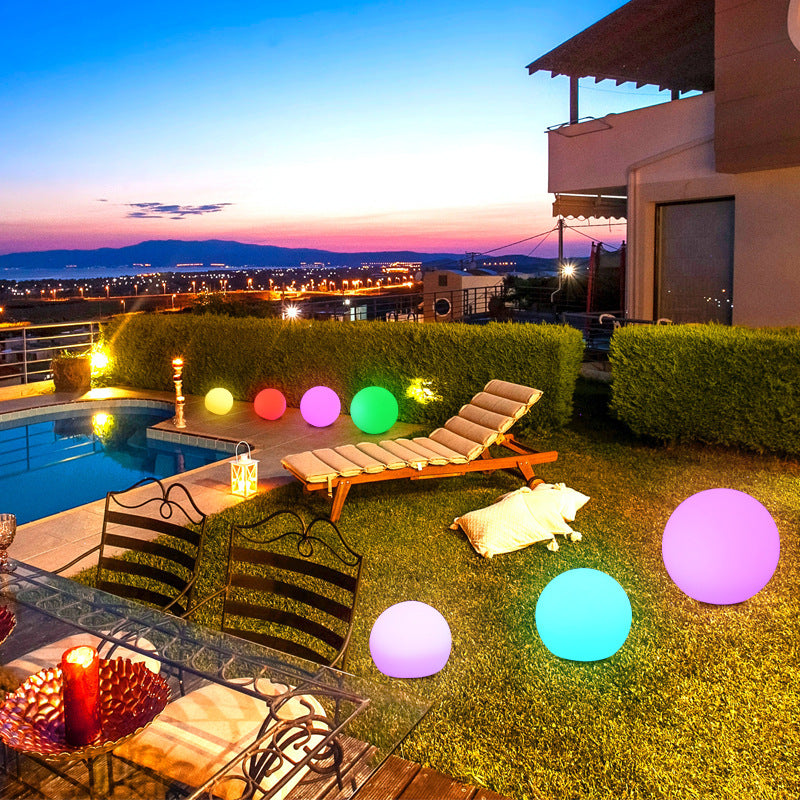 Modern Minimalist Solar Globe LED Outdoor Lawn Light - Waterproof Plastic PE Landscape Garden Lamp