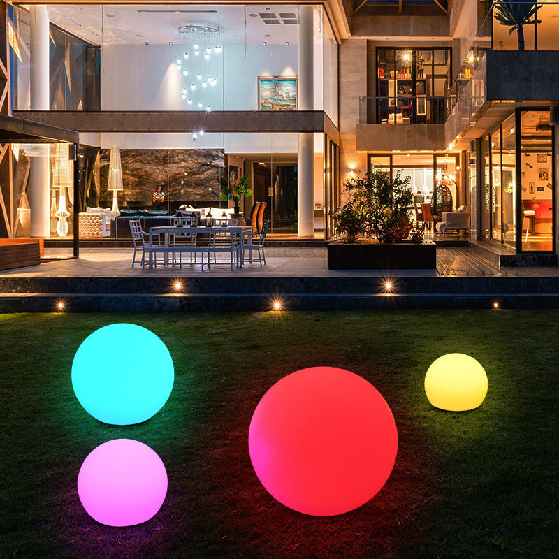 Modern Minimalist Solar Globe LED Outdoor Lawn Light - Waterproof Plastic PE Landscape Garden Lamp