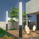 Sleek Modern Minimalist Waterproof LED Outdoor Light - Rectangular, Galvanized Steel & Acrylic, for Garden