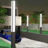 Sleek Modern Minimalist Waterproof LED Outdoor Light - Rectangular, Galvanized Steel & Acrylic, for Garden
