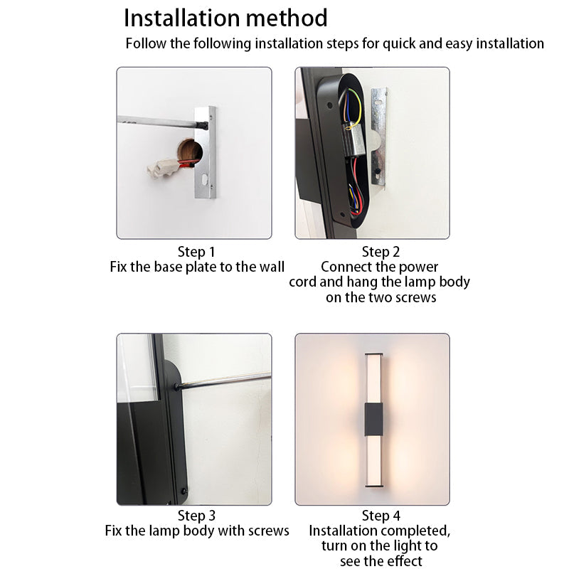Sleek Modern Minimalist Waterproof Rectangular Outdoor Wall Sconce – Long Aluminum-PC Lamp for Garden