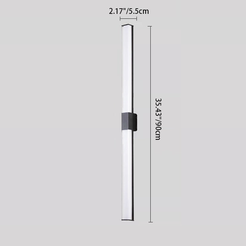 Sleek Modern Minimalist Waterproof Rectangular Outdoor Wall Sconce – Long Aluminum-PC Lamp for Garden