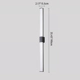 Sleek Modern Minimalist Waterproof Rectangular Outdoor Wall Sconce – Long Aluminum-PC Lamp for Garden
