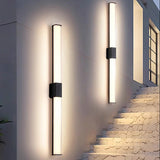 Sleek Modern Minimalist Waterproof Rectangular Outdoor Wall Sconce – Long Aluminum-PC Lamp for Garden