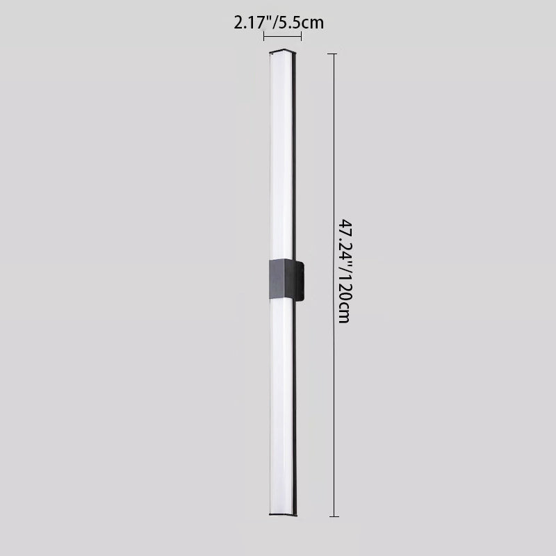 Sleek Modern Minimalist Waterproof Rectangular Outdoor Wall Sconce – Long Aluminum-PC Lamp for Garden