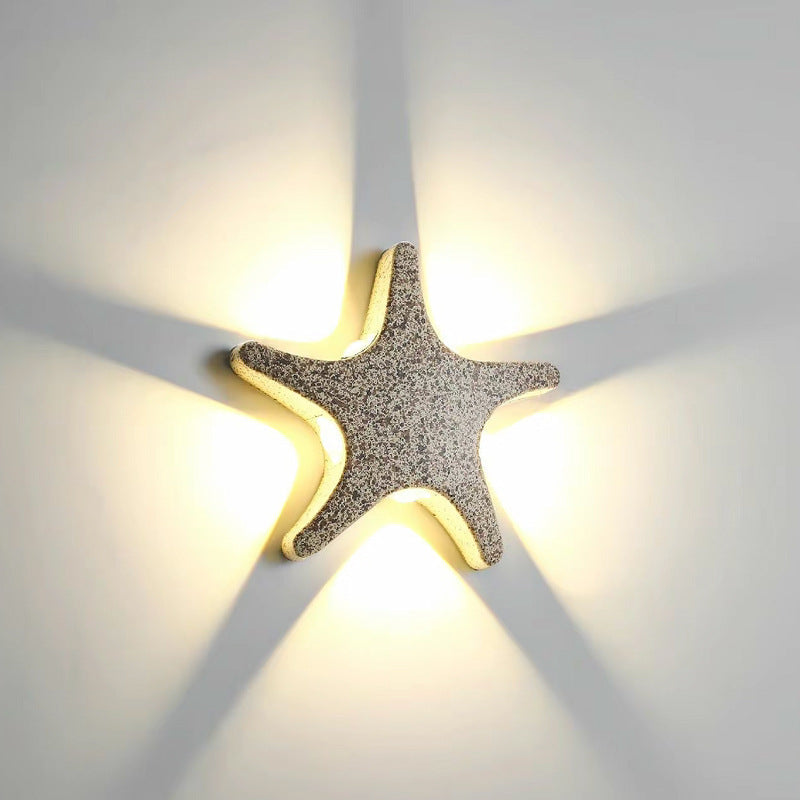Modern Waterproof Starfish LED Wall Sconce - Die-Cast Aluminum & Acrylic Outdoor Patio Lighting