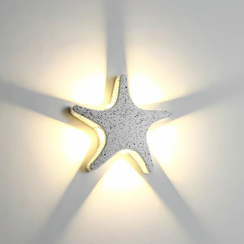 Modern Waterproof Starfish LED Wall Sconce - Die-Cast Aluminum & Acrylic Outdoor Patio Lighting