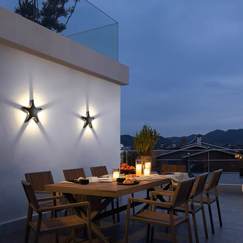 Modern Waterproof Starfish LED Wall Sconce - Die-Cast Aluminum & Acrylic Outdoor Patio Lighting