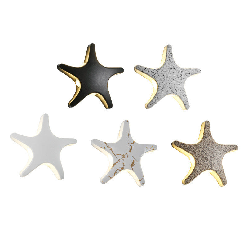 Modern Waterproof Starfish LED Wall Sconce - Die-Cast Aluminum & Acrylic Outdoor Patio Lighting