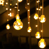 Modern LED Snowman and Christmas Tree Decoration with String Lights for Living Room