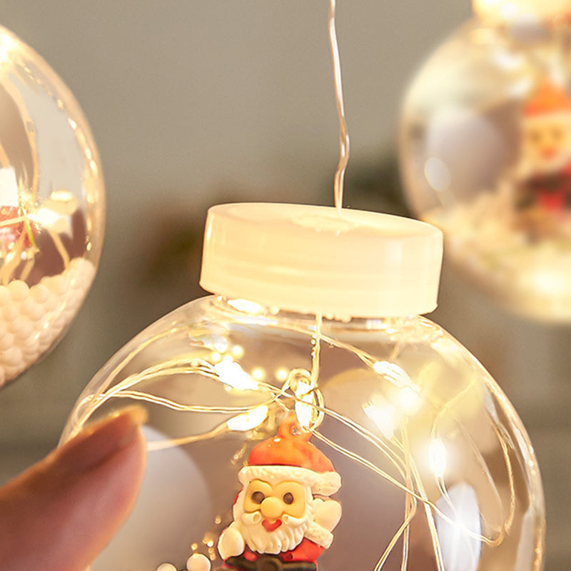 Modern LED Snowman and Christmas Tree Decoration with String Lights for Living Room