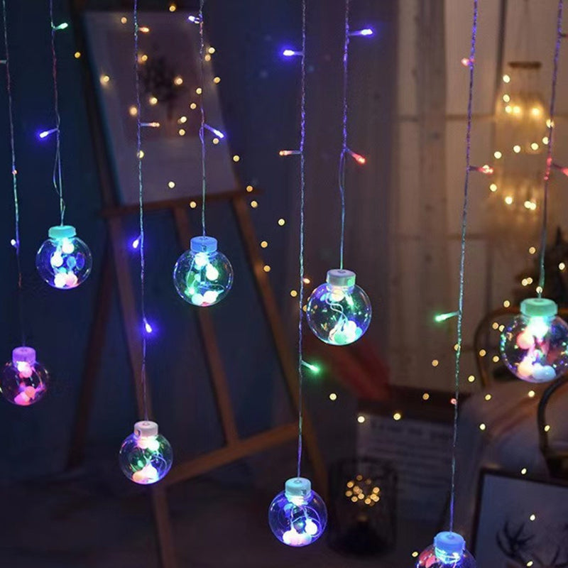 Modern LED Snowman and Christmas Tree Decoration with String Lights for Living Room