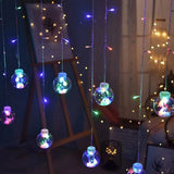 Modern LED Snowman and Christmas Tree Decoration with String Lights for Living Room