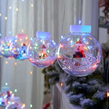 Modern LED Snowman and Christmas Tree Decoration with String Lights for Living Room