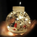 Modern LED Snowman and Christmas Tree Decoration with String Lights for Living Room