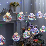 Modern LED Snowman and Christmas Tree Decoration with String Lights for Living Room