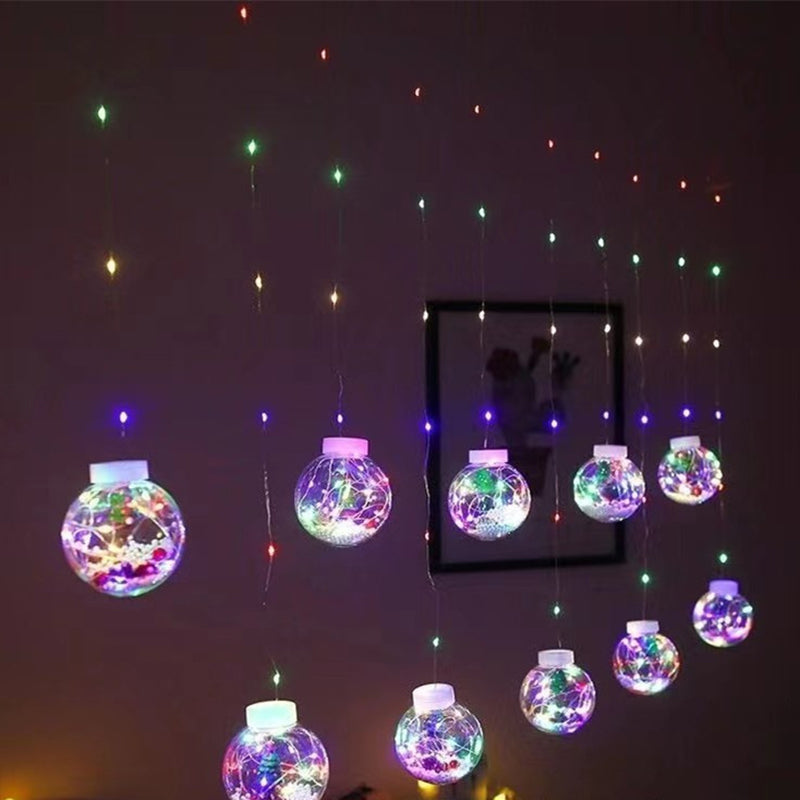 Modern LED Snowman and Christmas Tree Decoration with String Lights for Living Room