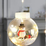 Modern LED Snowman and Christmas Tree Decoration with String Lights for Living Room