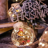 Modern LED Snowman and Christmas Tree Decoration with String Lights for Living Room