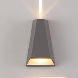 Modern Minimalist Aluminum Trapezoid LED Outdoor Wall Sconce with Up & Down Lighting for Garden