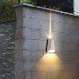 Modern Minimalist Aluminum Trapezoid LED Outdoor Wall Sconce with Up & Down Lighting for Garden