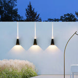 Modern Minimalist Aluminum Trapezoid LED Outdoor Wall Sconce with Up & Down Lighting for Garden