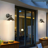 Modern Nordic Iron Geometric Cone Wall Sconce, 1-Light, Outdoor Waterproof Lamp for Garden